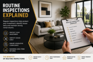 Routine property inspection checklist showing how regular inspections protect investment properties and prevent costly repairs.